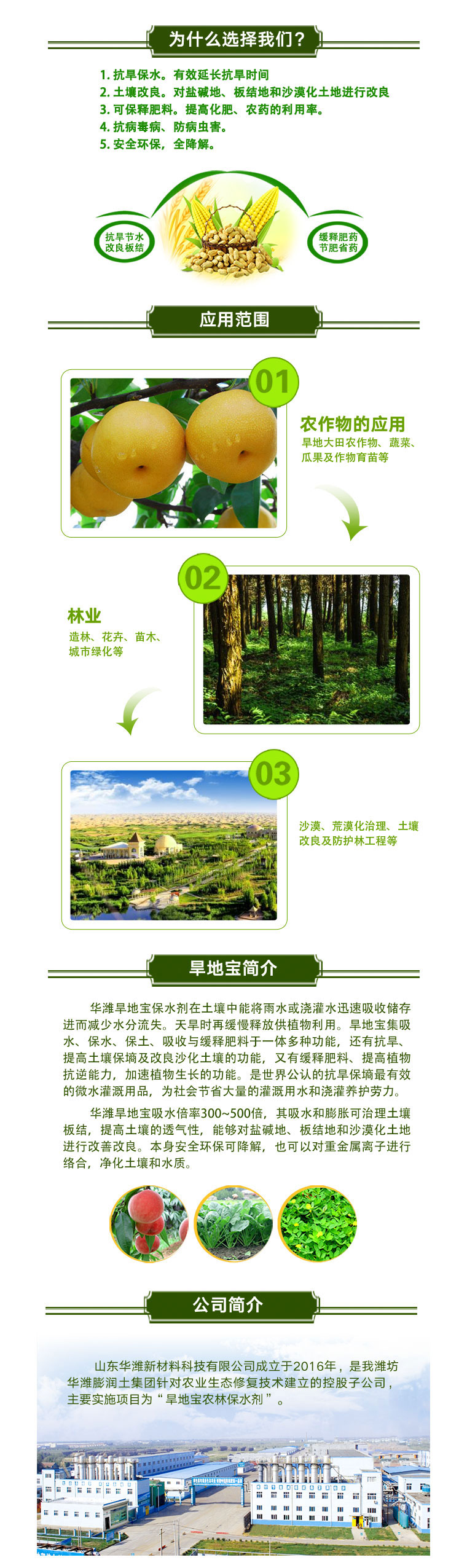 山東華濰新材料科技有限公司：旱地寶保水劑